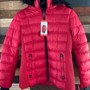 Red Nautica puffer jacket aline